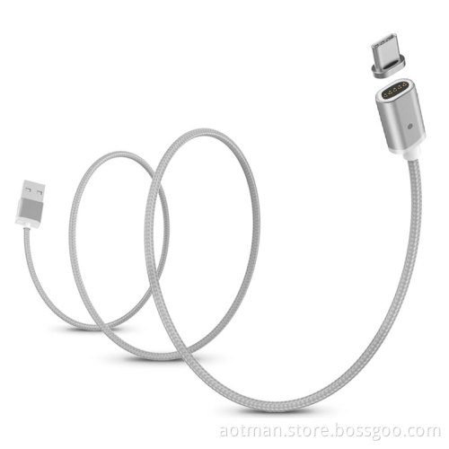 Newest fast charging magnetic cable android micro usb to type c nylon braided cable for sale